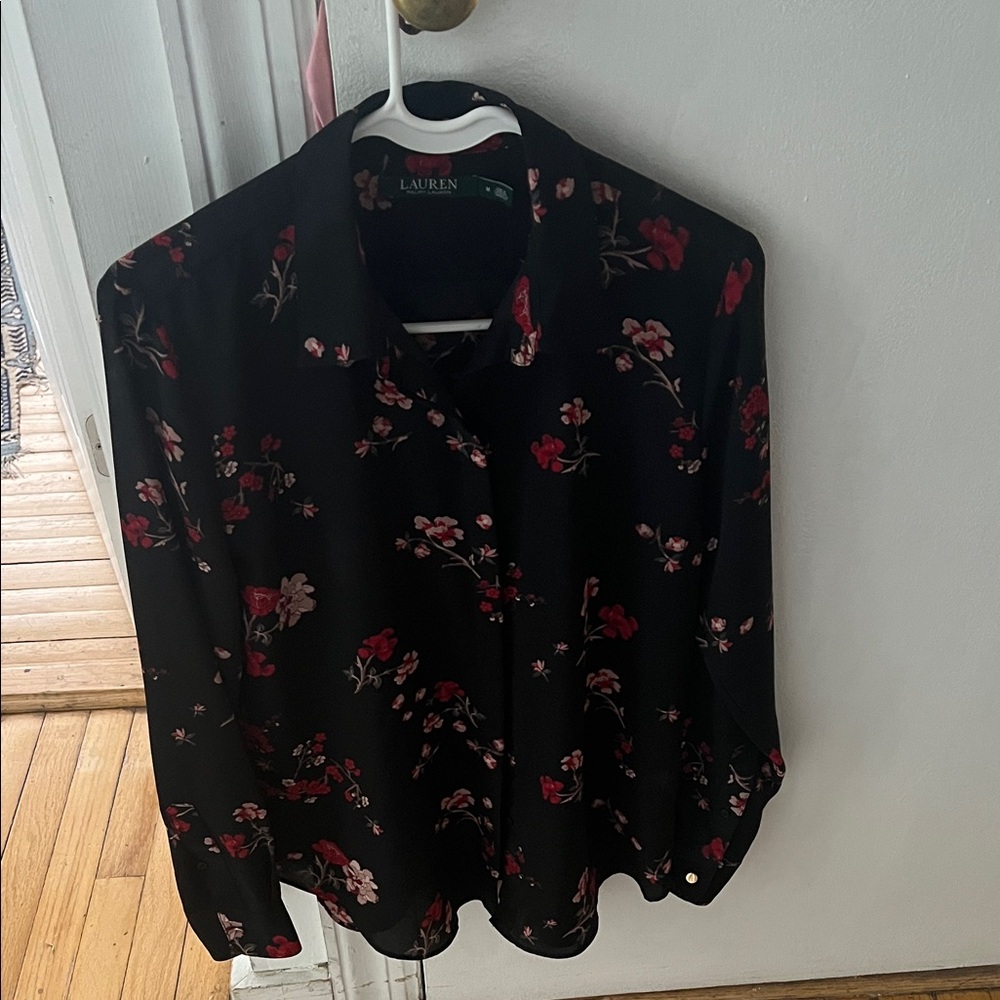 Ralph Lauren Black Floral Women's Top